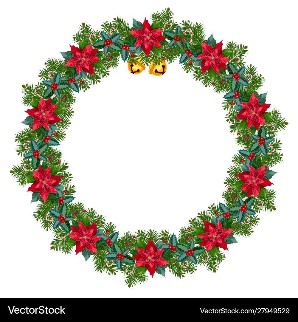 Christmas wreath Royalty Free Vector Image - VectorStock