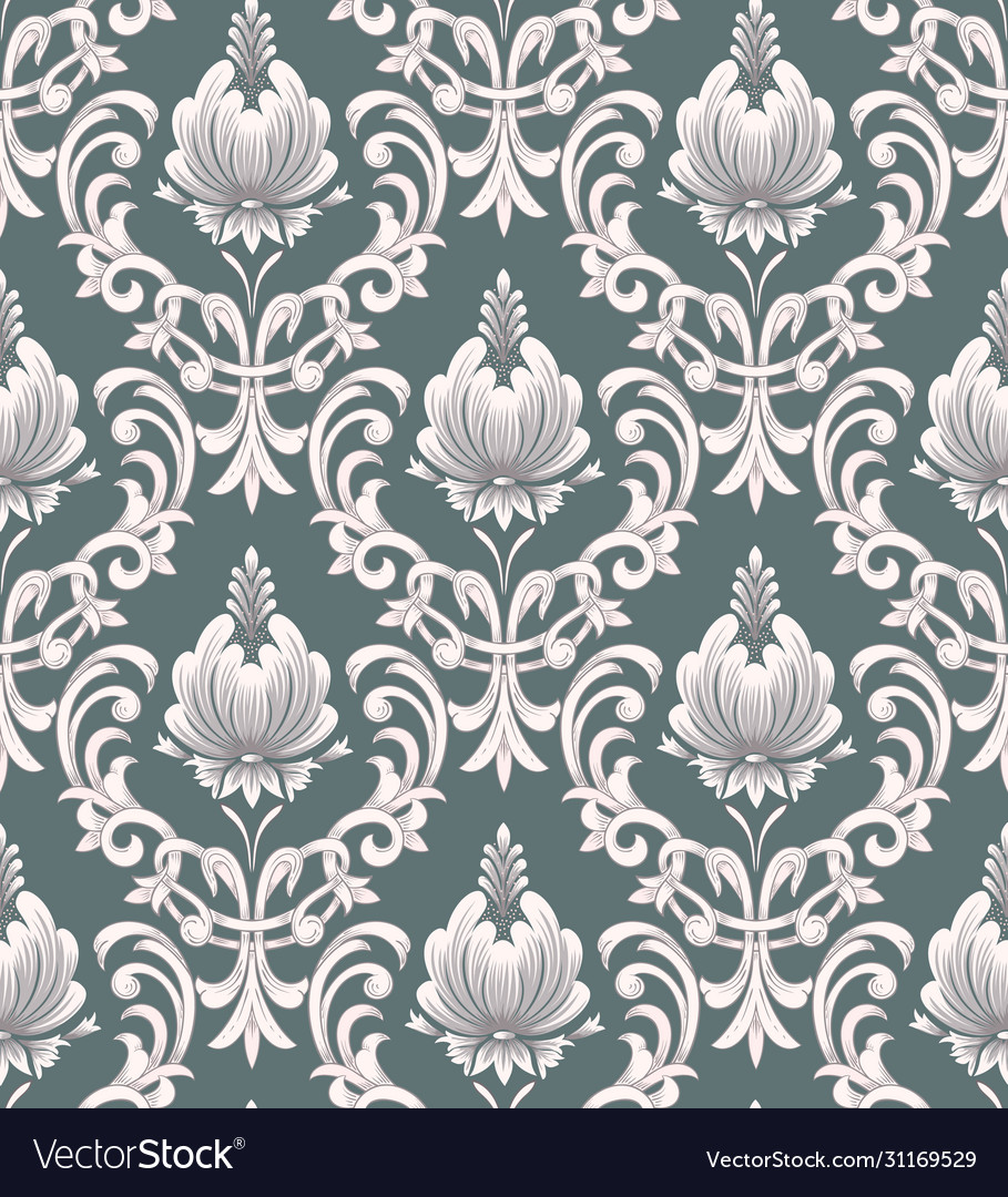 Damask seamless pattern element classical vector image Damask seamless pattern element classical