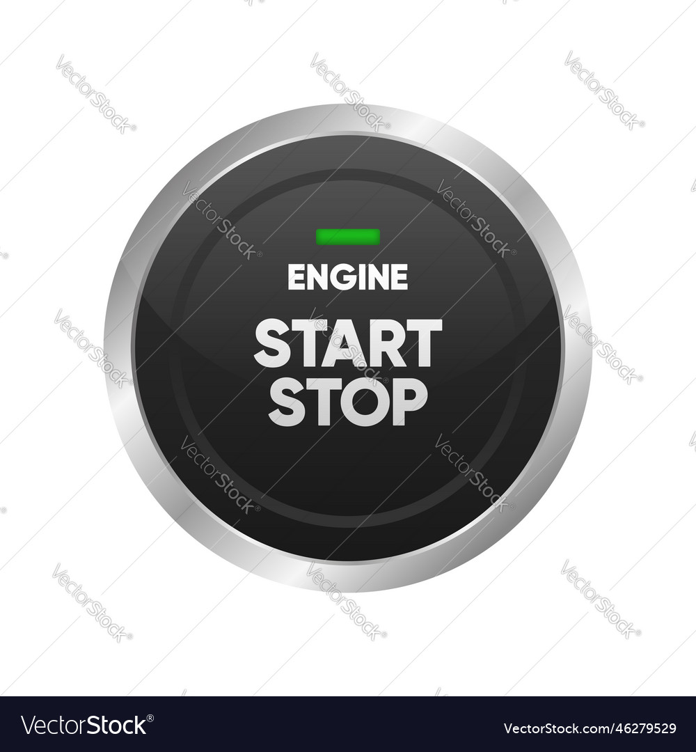 Engine start stop button car dashboard element vector image Engine start stop button car dashboard element