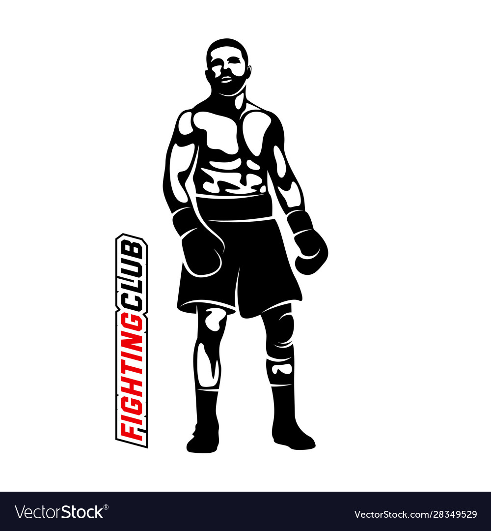 Fight player logo design boxing template Vector Image