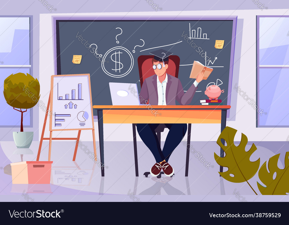 Finanzlehre flache Zusammensetzung vector image Finanzlehre flache Zusammensetzung