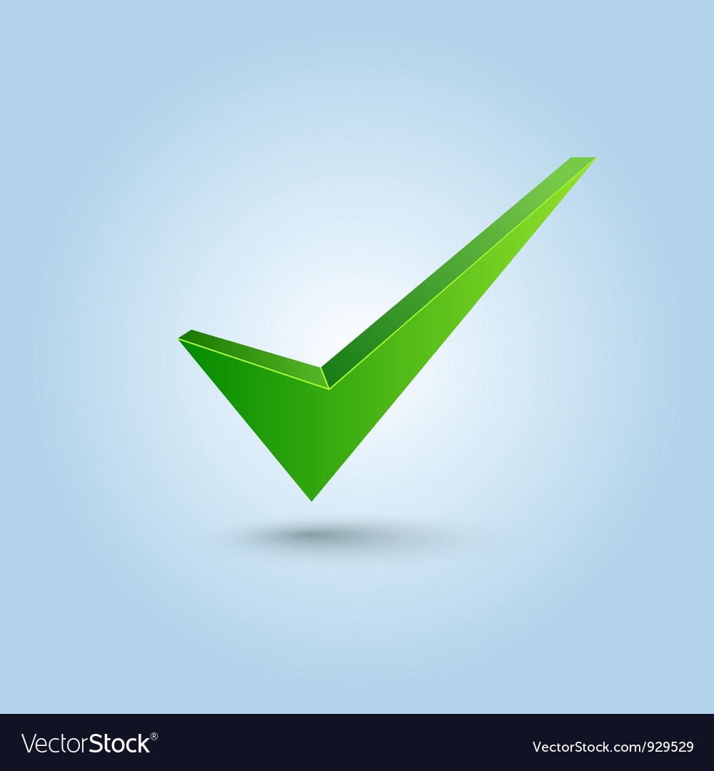 Green check mark symbol Royalty Free Vector Image