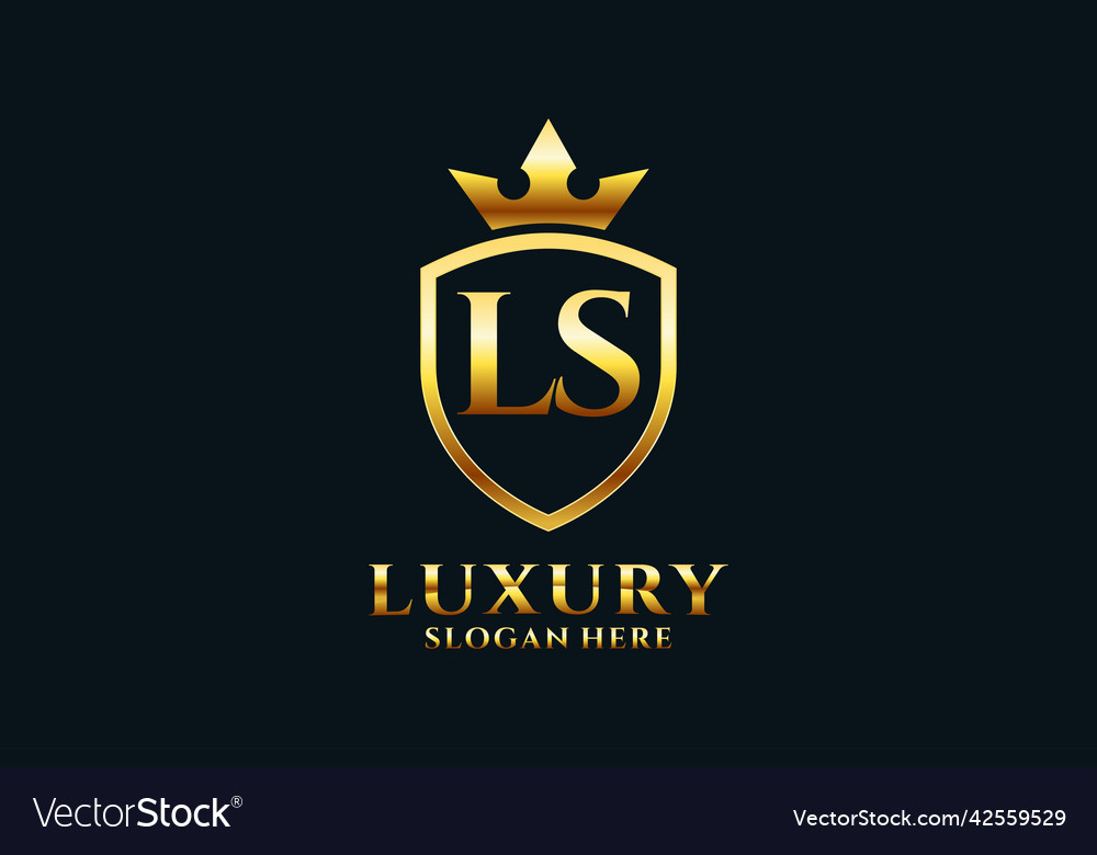 Initial Ls Elegant Luxury Monogram Logo Or Badge Vector Image