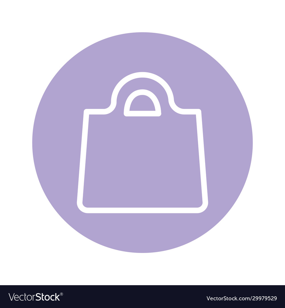 Isolated shopping bag line and block style icon