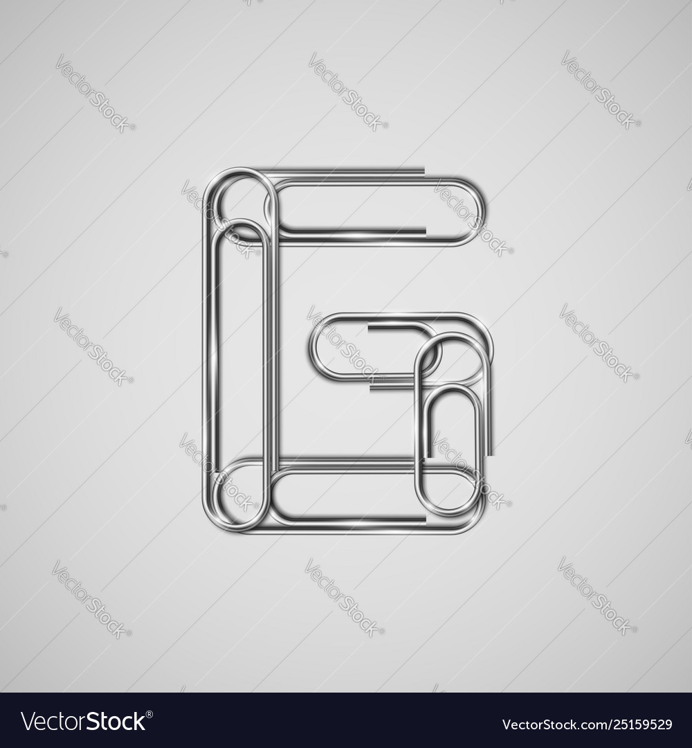 Linked paperclips forming a character vector image Linked paperclips forming a character