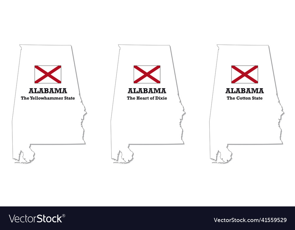 Map of the state alabama Royalty Free Vector Image