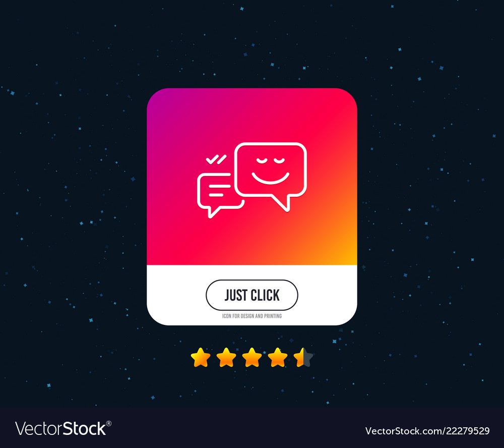 Message speech bubbles with smile line icon