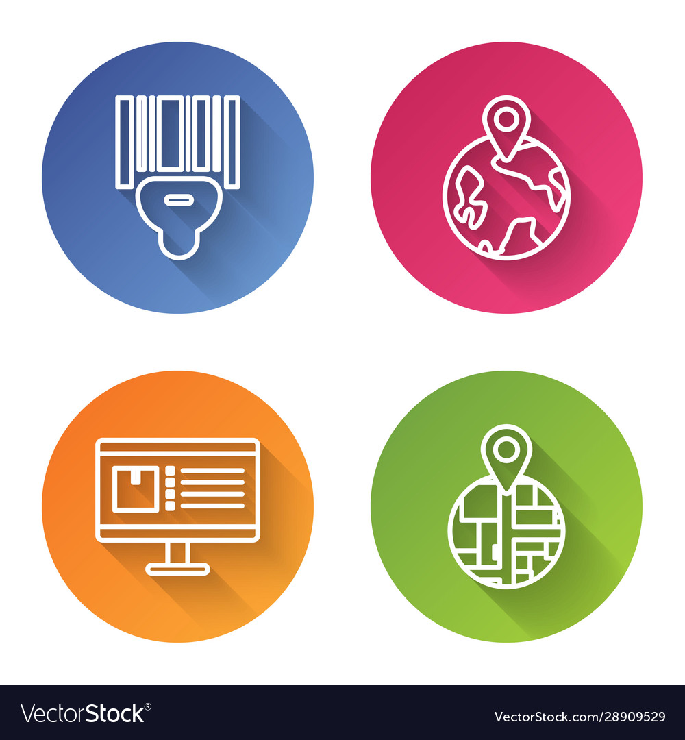 Set line scanner scanning bar code worldwide Vector Image Set line scanner scanning bar code worldwide