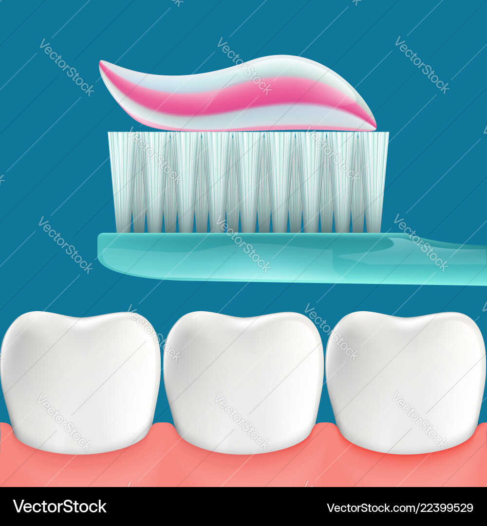 Toothbrush with toothpaste Royalty Free Vector Image