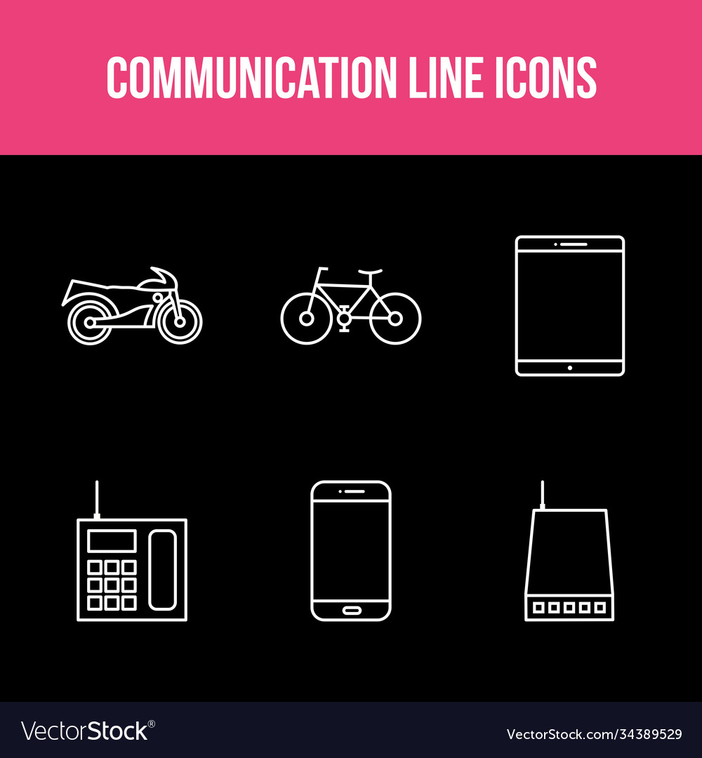 Unique communication line icon set