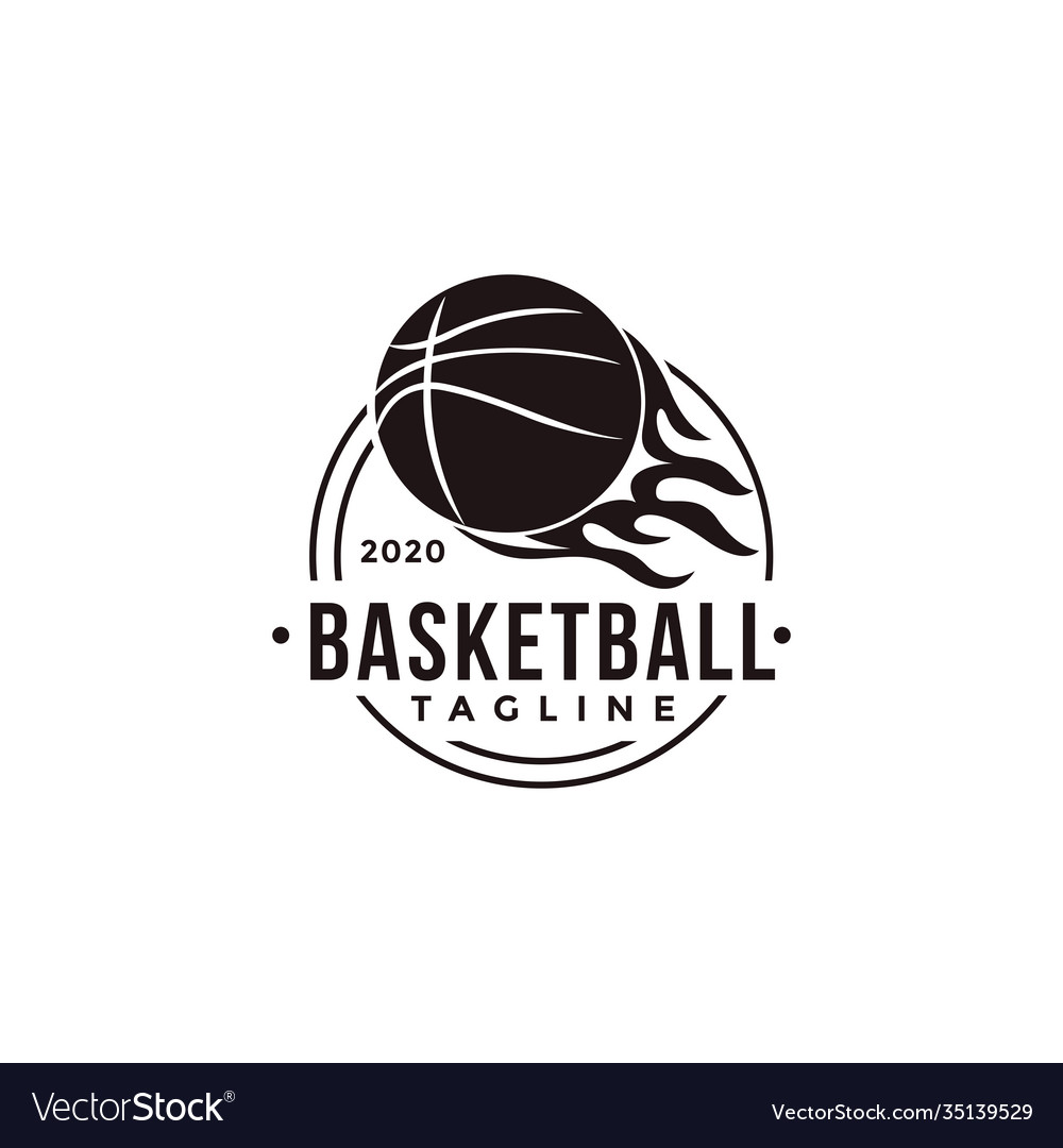 Vintage basketball sport team club league logo Vector Image