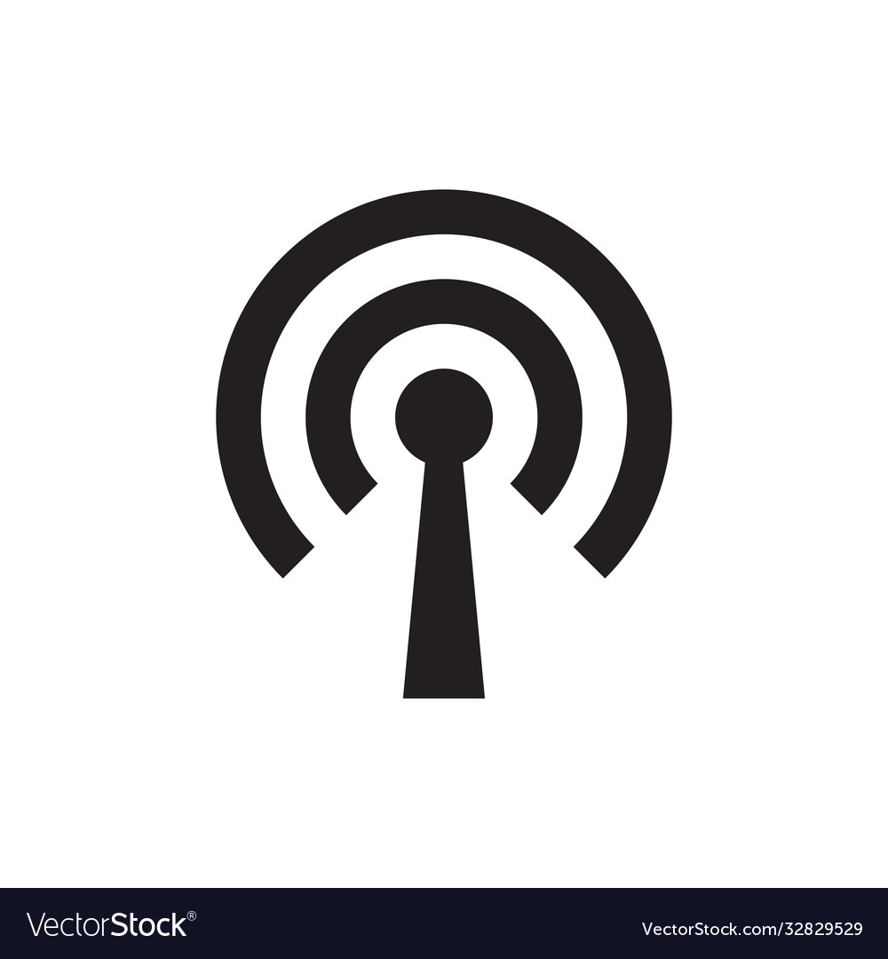 Wi-fi antenna black icon design Royalty Free Vector Image