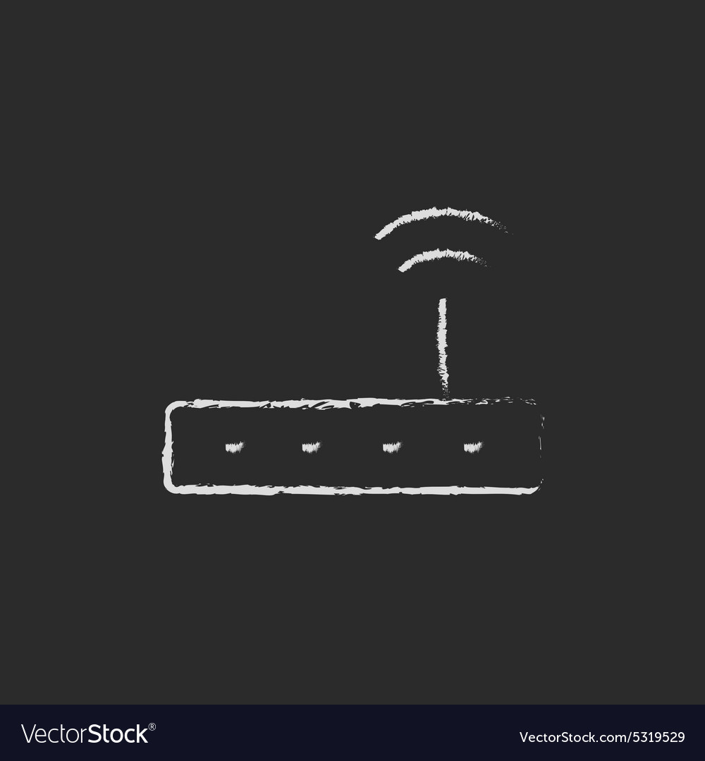 Wifi router modem drawn in chalk