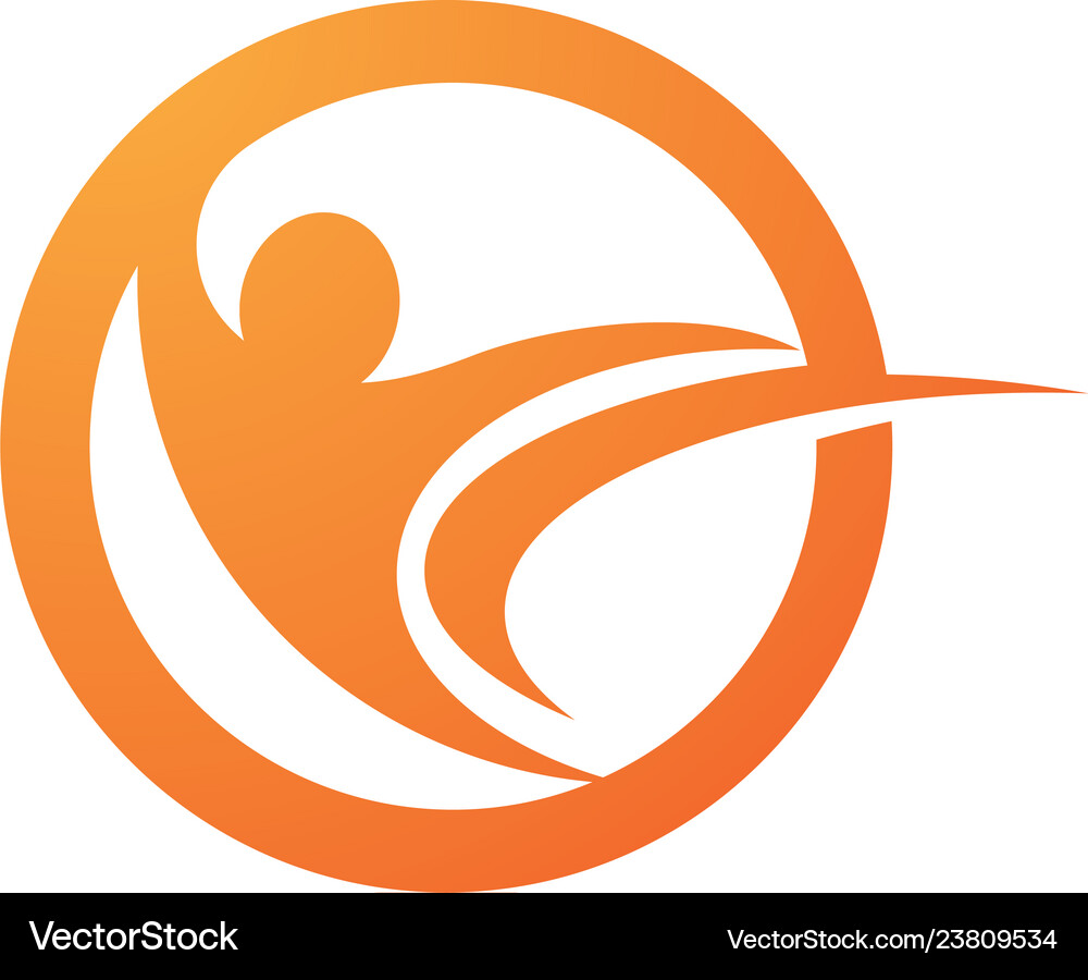 Active Human Figure Logo Royalty Free Vector Image