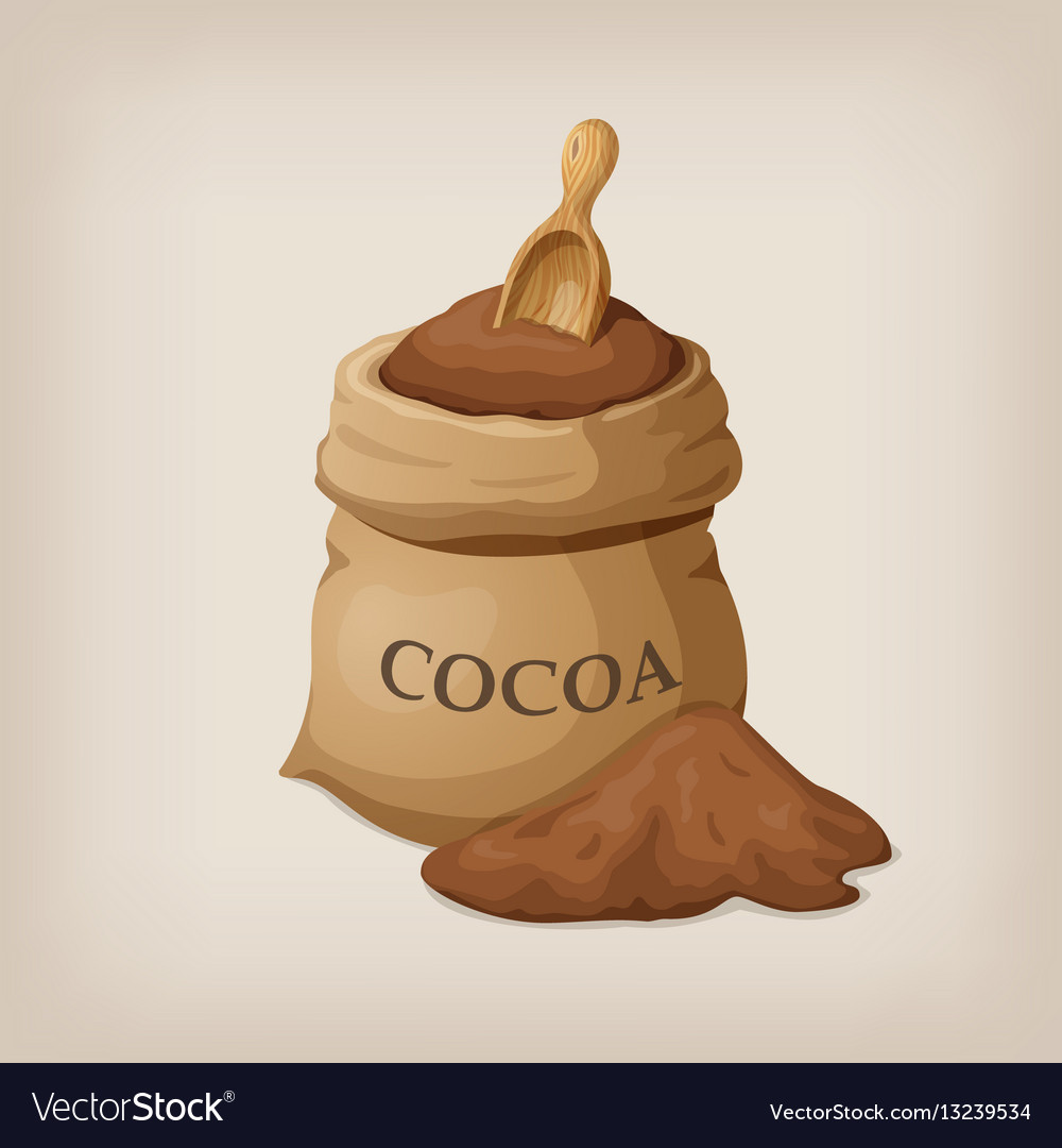 bag-of-freshly-ground-cocoa-cocoa-powder-wooden-vector-image