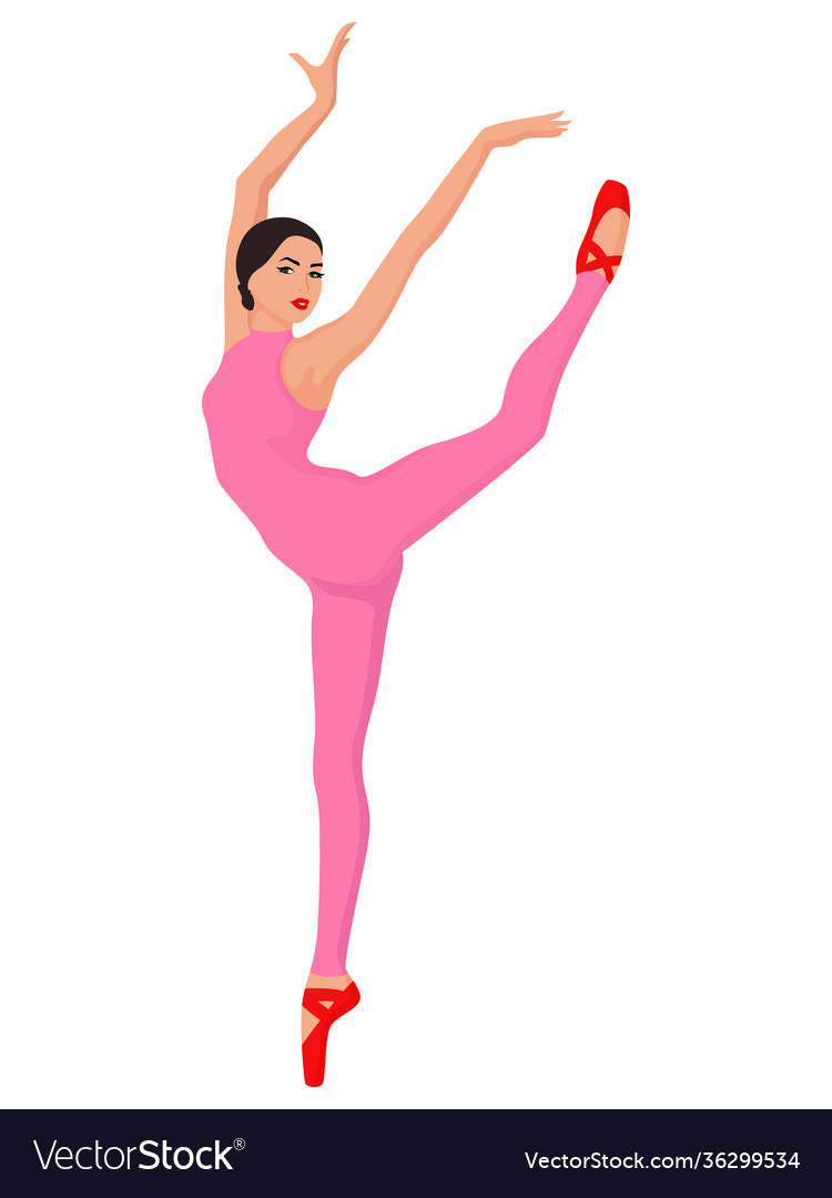 Ballerina in pink unitard Royalty Free Vector Image