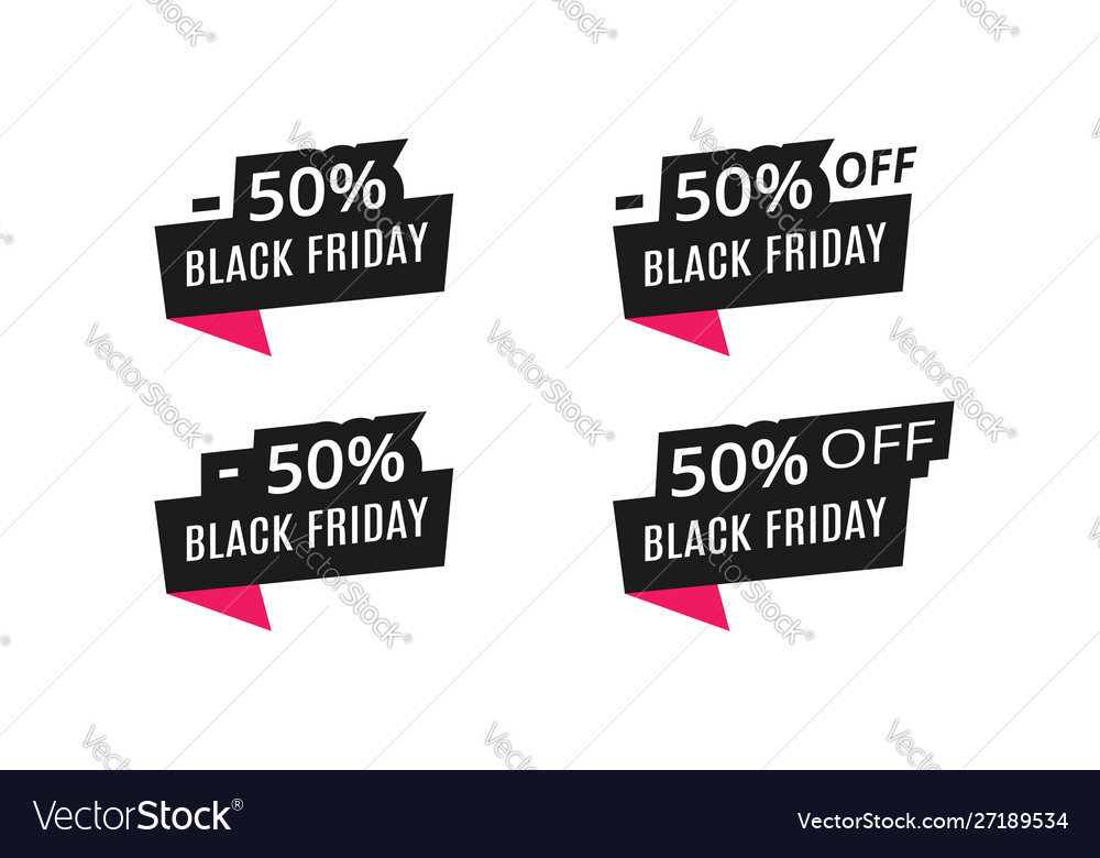 Schwarz friday sale tag und rot papier banner vector image Schwarz friday sale tag und rot papier banner