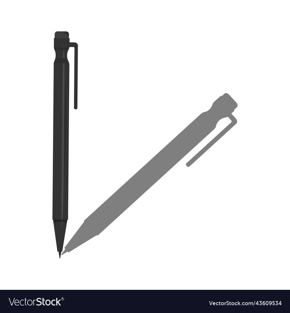 Black realistic pen Royalty Free Vector Image - VectorStock