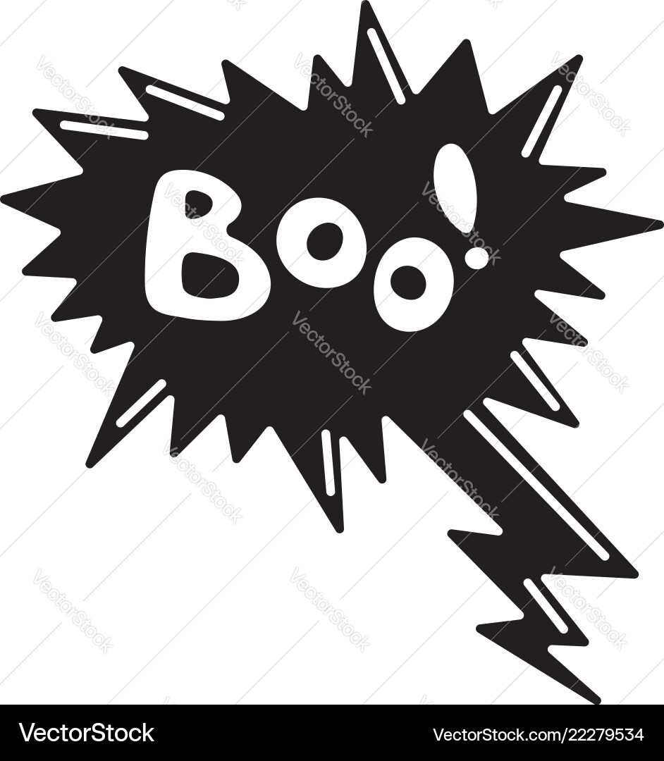 Boo speech bubble icon simple style Royalty Free Vector