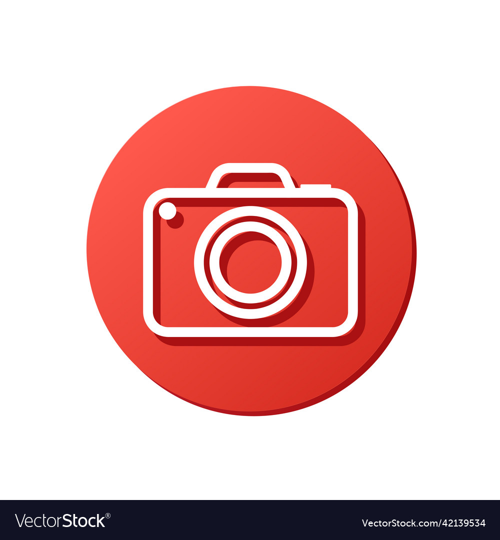 Bright red rounded camera icon highlight cover