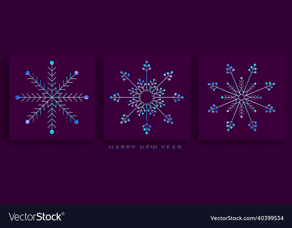 Weihnachten anmutige Schneeflocken in blau und lila vector image Weihnachten anmutige Schneeflocken in blau und lila