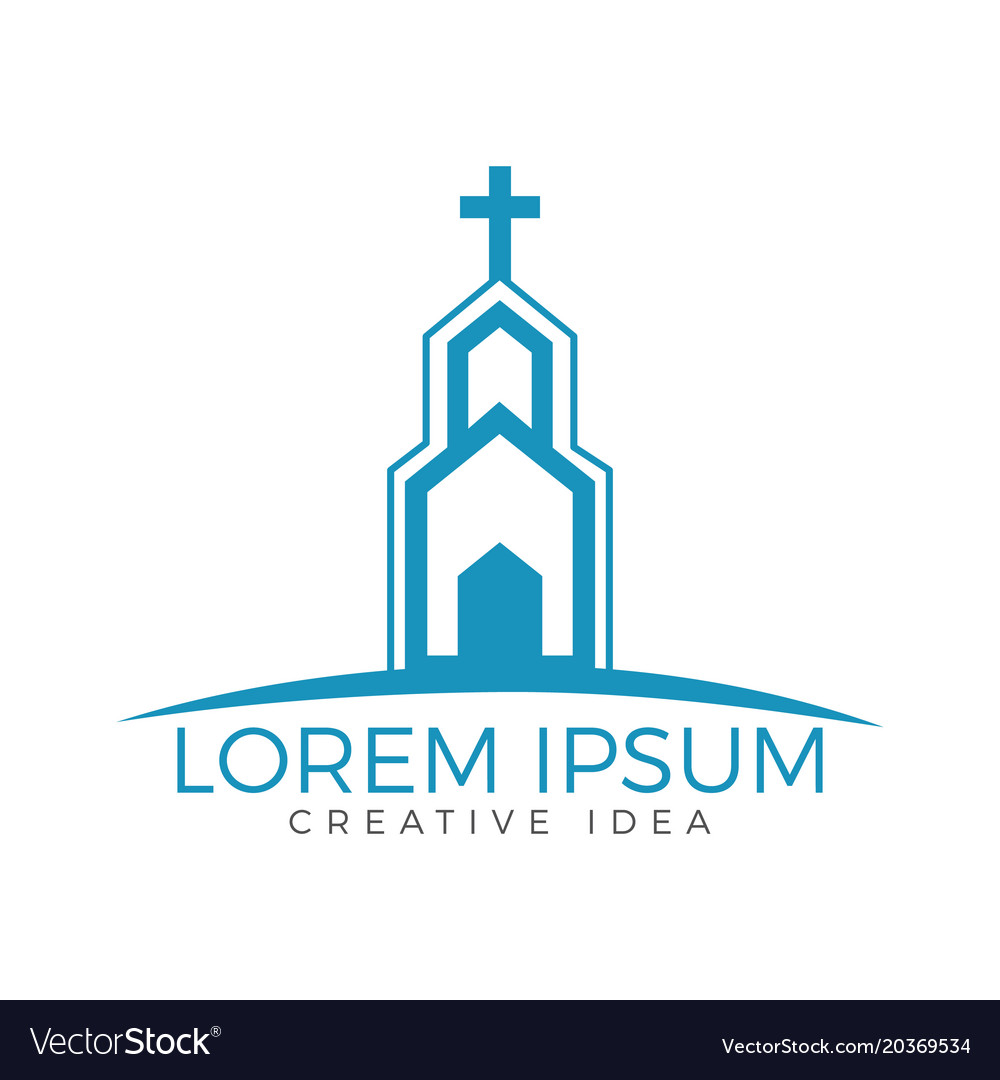 Church building logo design Royalty Free Vector Image