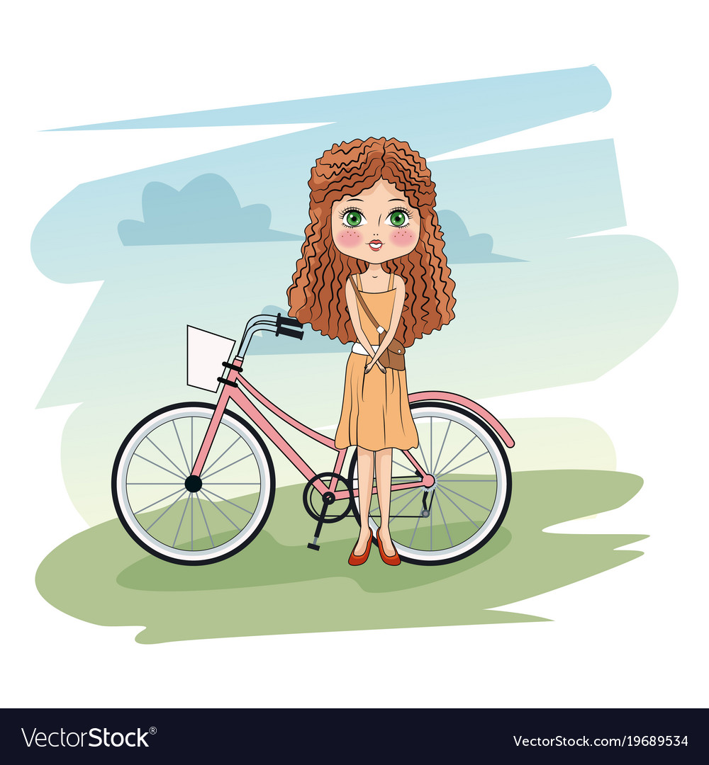 Cute girl on bike best sale