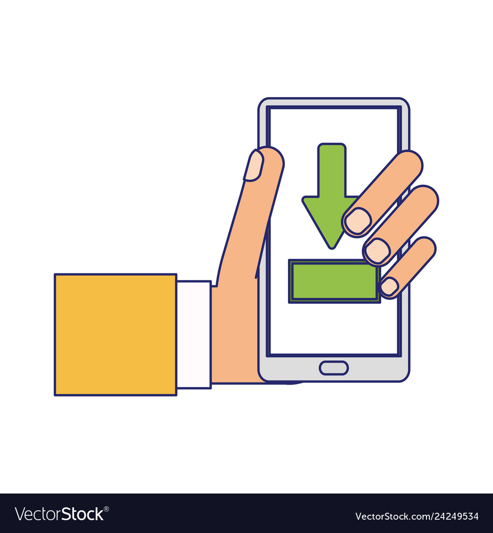 Download von Smartphone-Symbol blaue Linien