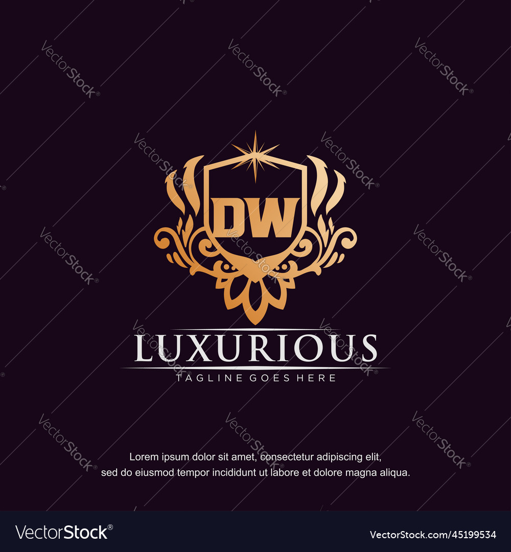 DW Monogram Luxury Logo - Gold Ornament