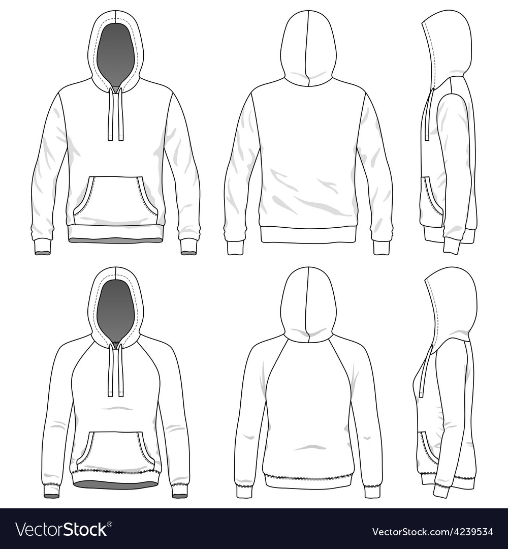 6159+ Plain Hoodie Front And Back Template DXF Include 6159+ Plain