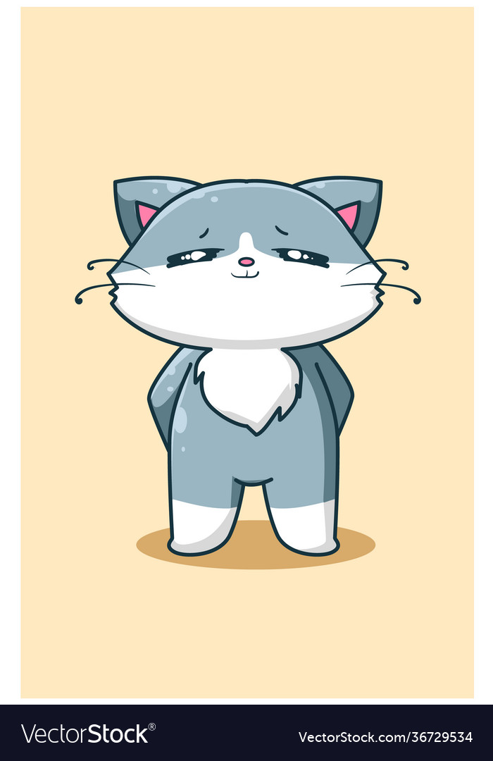 Happy and cute cat cartoon