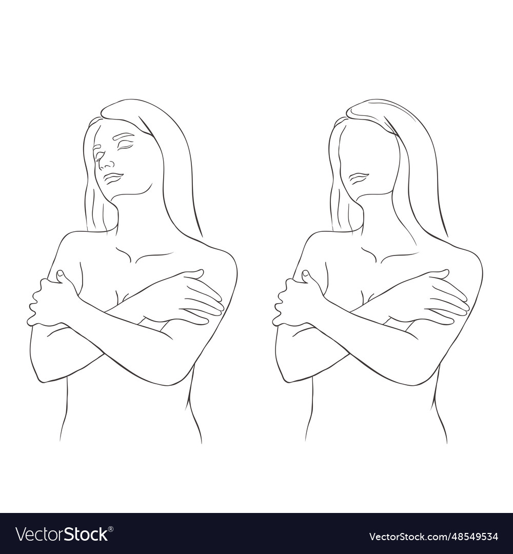 Line art women Royalty Free Vector Image - VectorStock