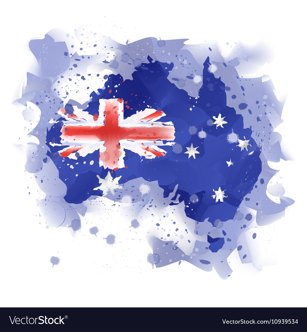 Map of australia concept watercolor pai