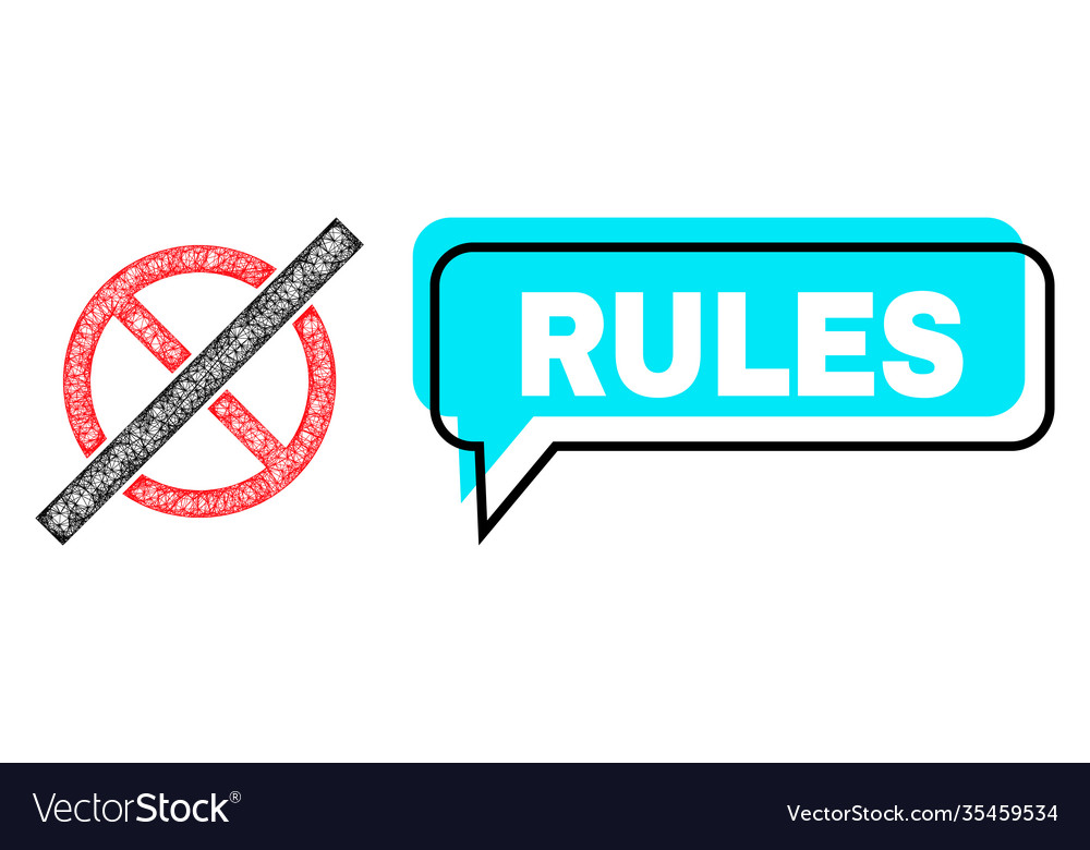 Misplaced rules message frame and net vector image Misplaced rules message frame and net