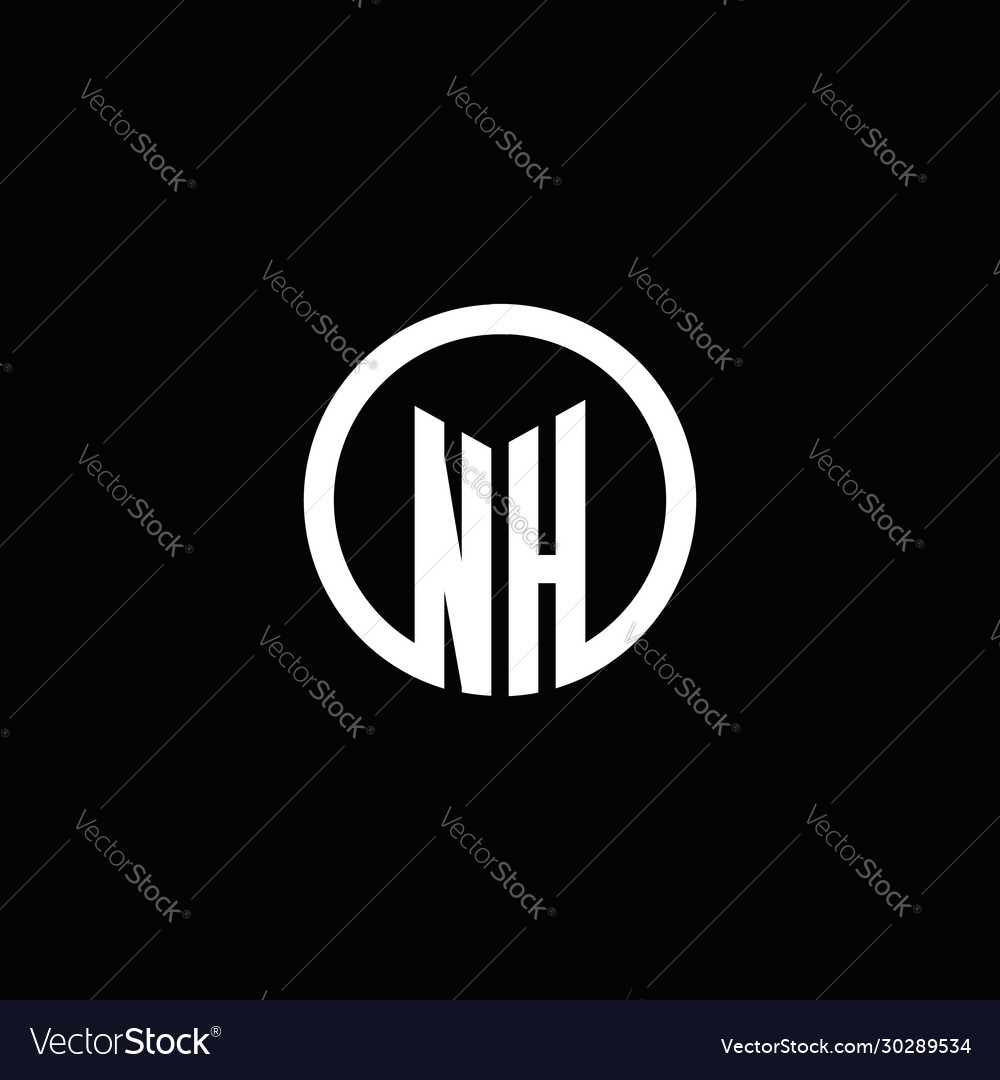 Nh monogram logo isolated with a rotating circle