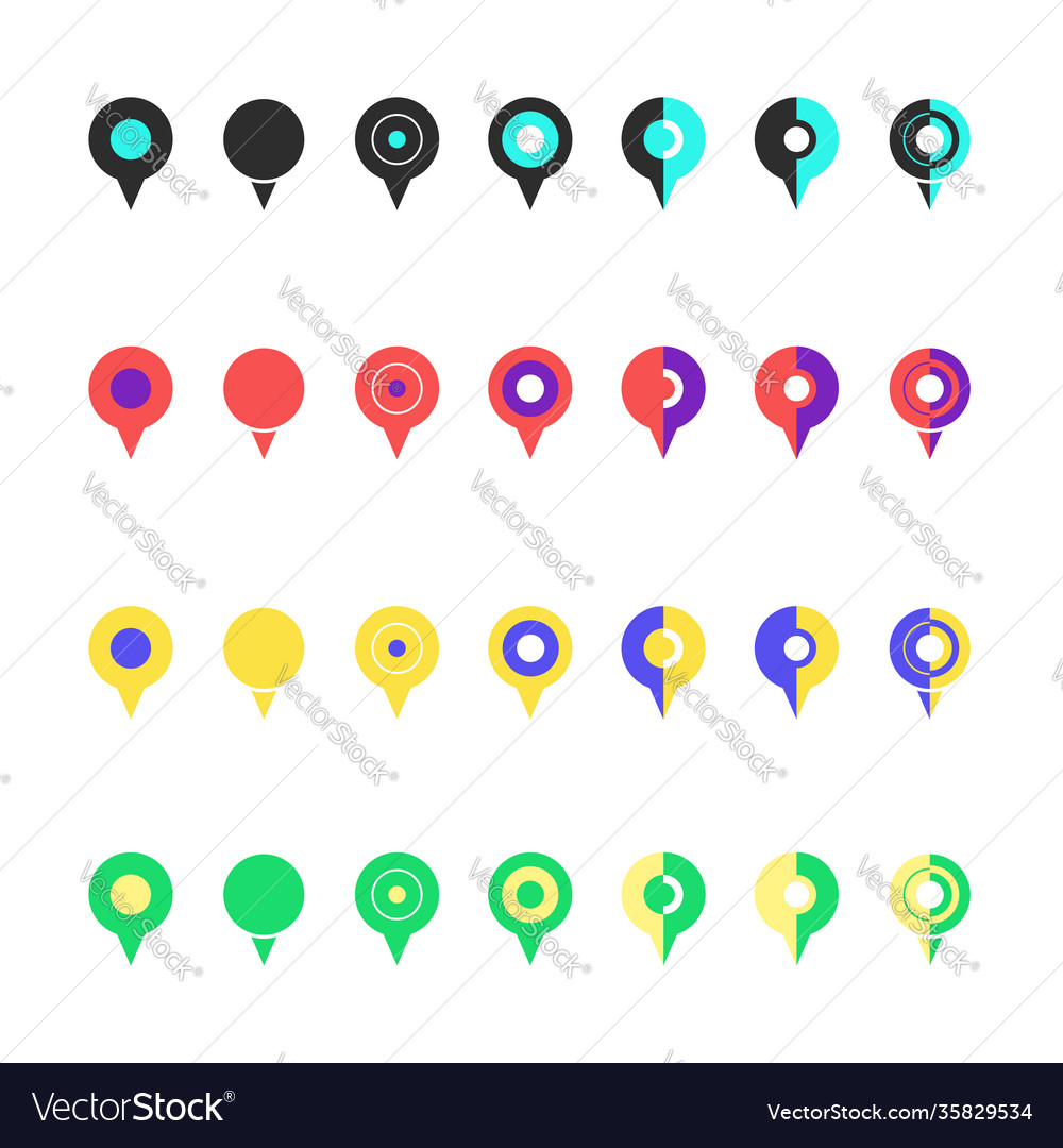 Pins for maps location symbol navigation vector image Pins for maps location symbol navigation