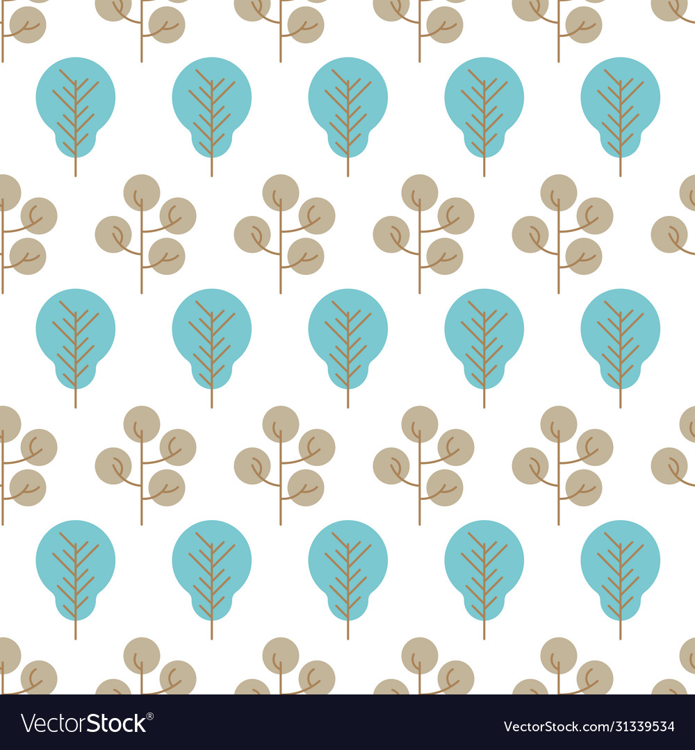 Seamless pattern with colored trees