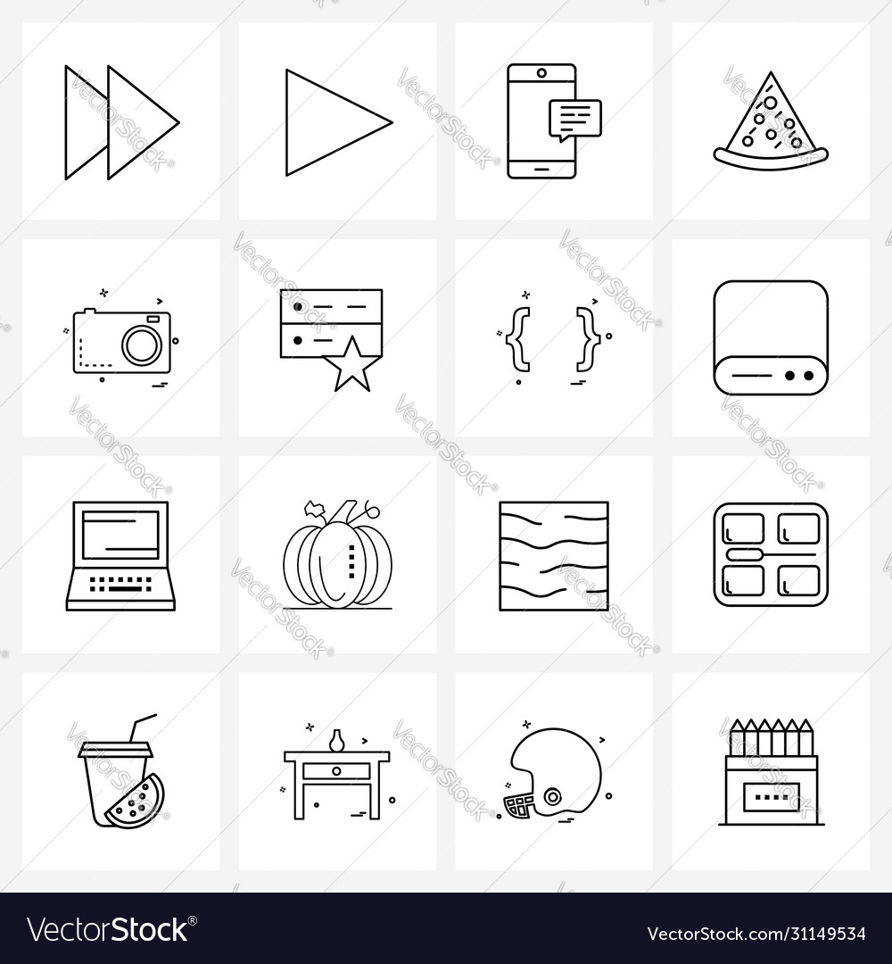 Set 16 universal line icons server