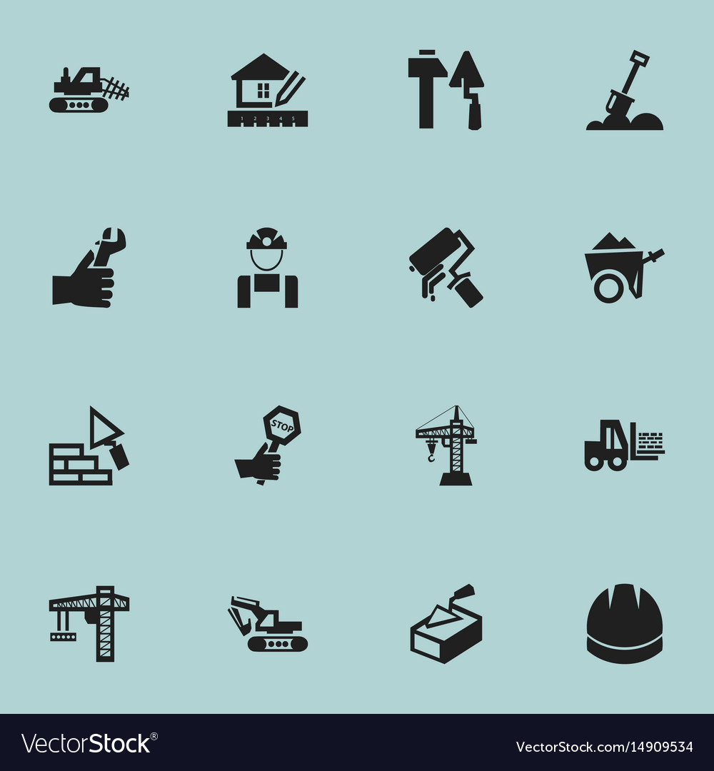 Set of 16 editable structure icons includes