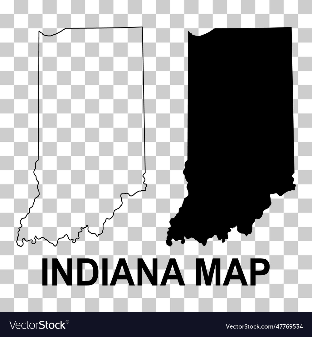 Set of indiana map united states of america flat Vector Image