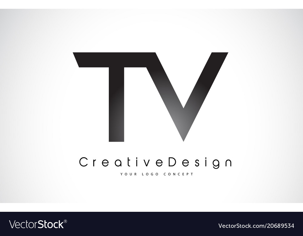 Tv t v letter logo design creative icon modern Vector Image