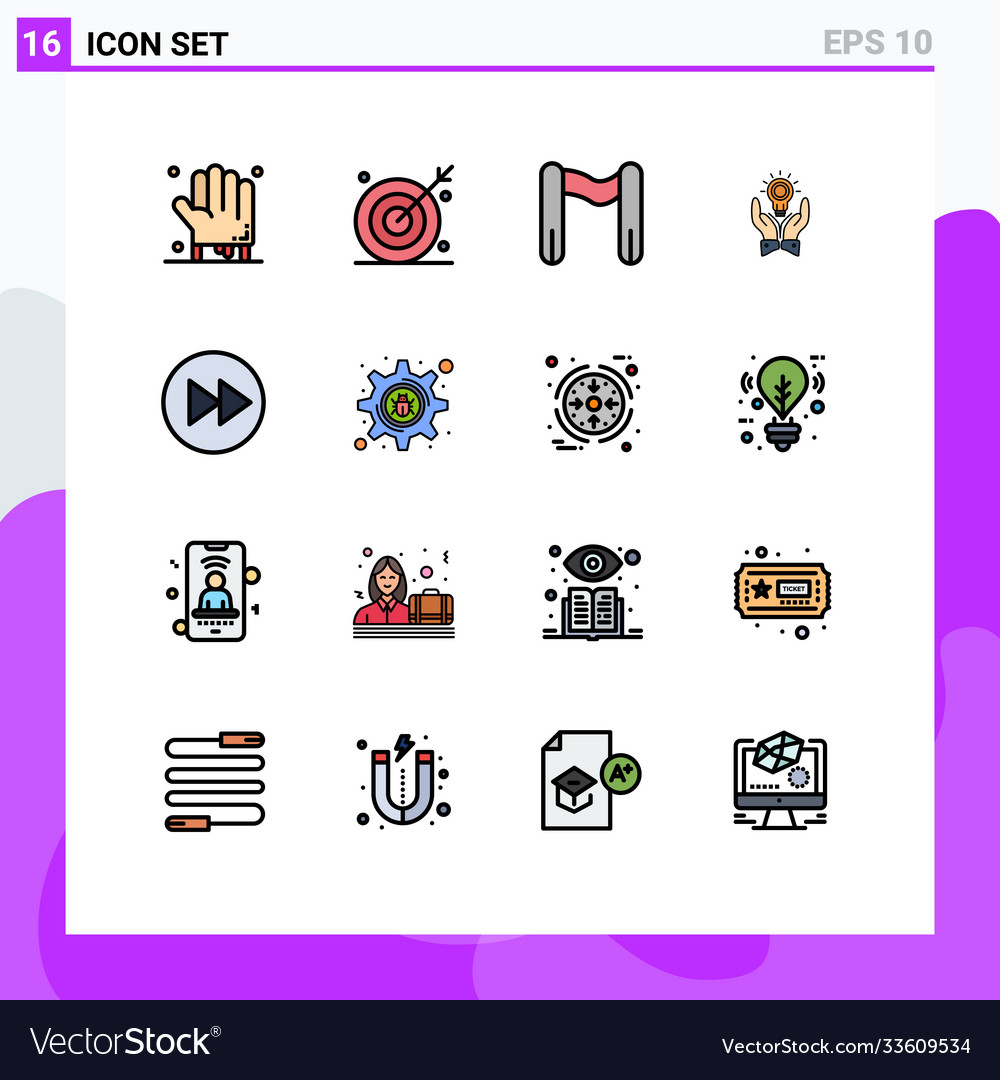 User interface pack 16 basic flat color filled
