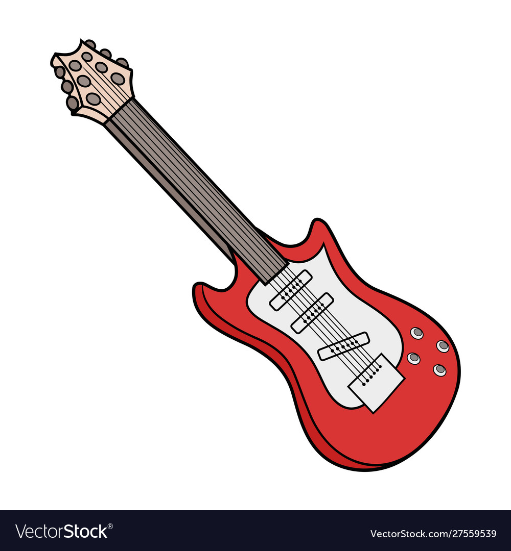 A red electric guitar