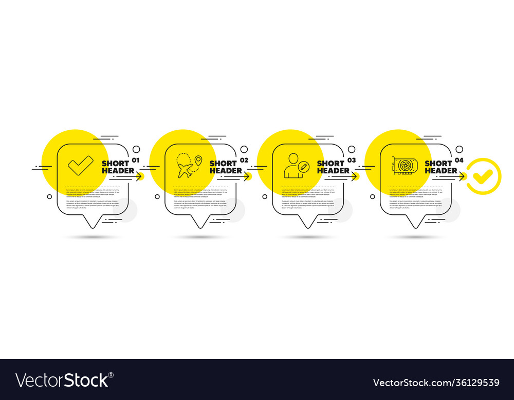 Airplane edit user and tick icons set gpu sign