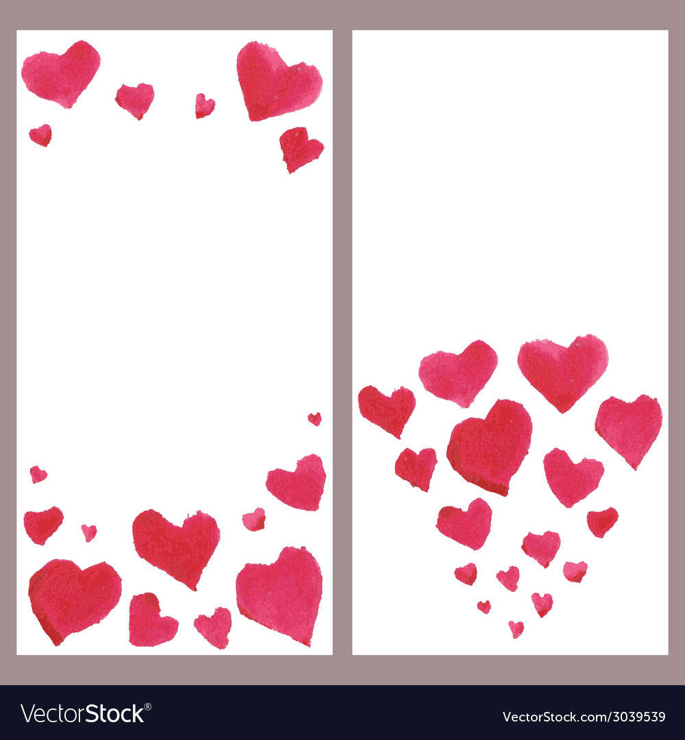 Geschäftsbanner mit Aquarellherzen