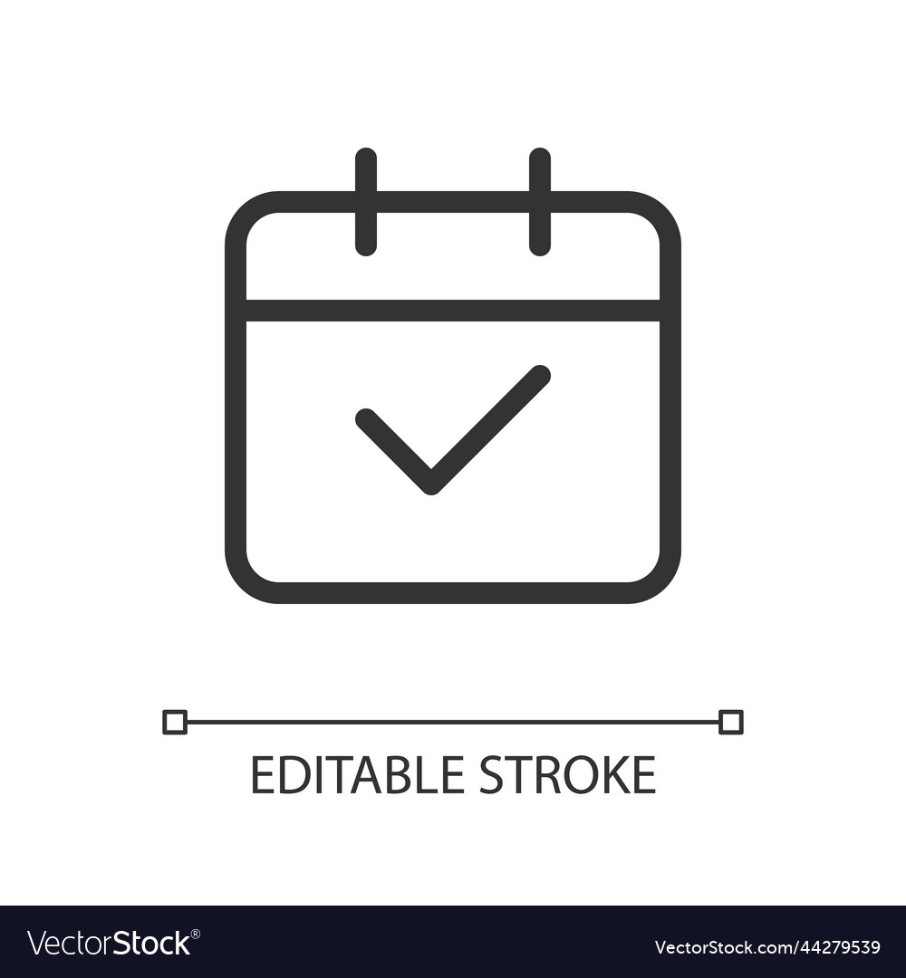 Calendar pixel perfect linear ui icon vector image Calendar pixel perfect linear ui icon