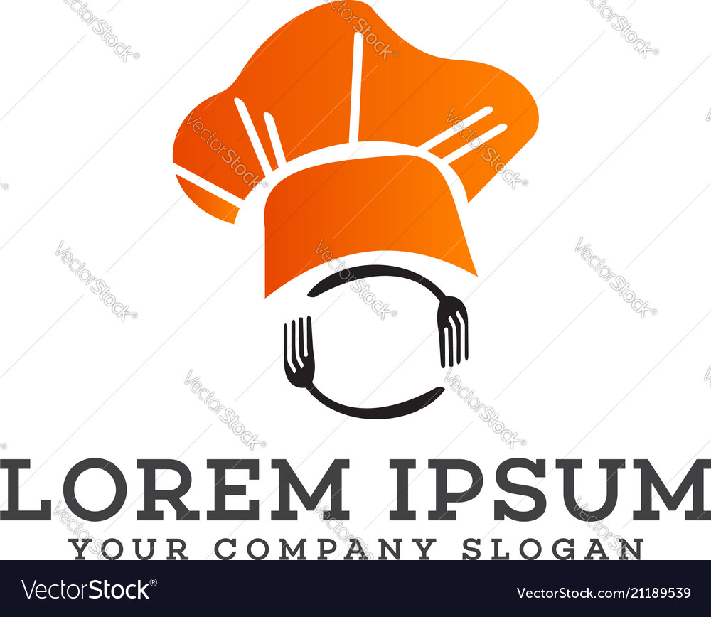 Chef fork and spoon logo design concept template Vector Image