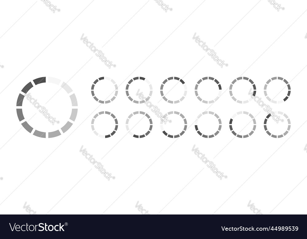 Circular loading buffering icons vector image Circular loading buffering icons