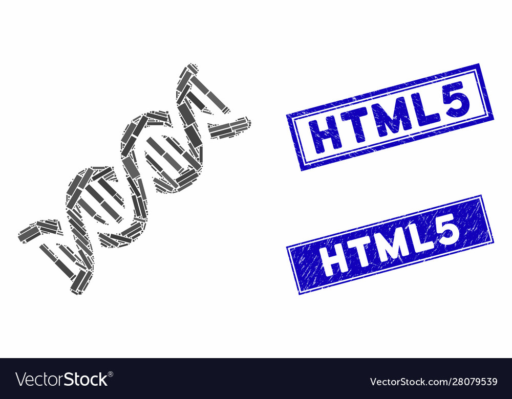 Dna spiral mosaic and scratched rectangle html5 vector image Dna spiral mosaic and scratched rectangle html5
