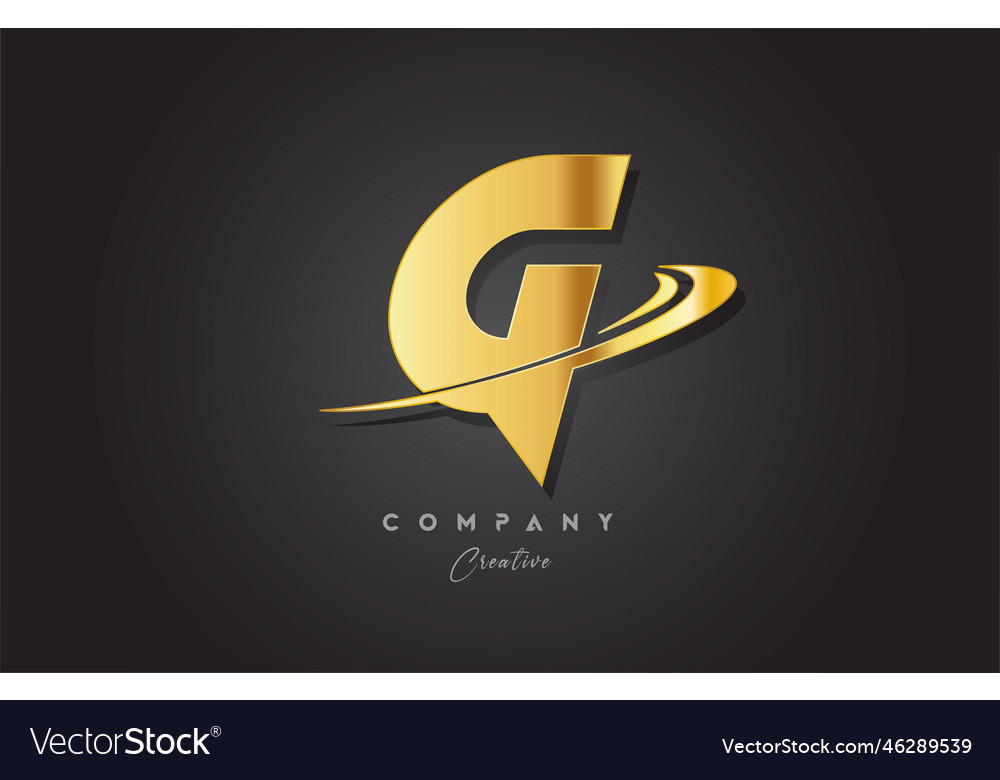 G golden alphabet letter logo icon design Vector Image